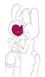  anthro big_breasts breast_grab breasts butt clothed clothing darky duo female female/female hand_on_breast lagomorph mammal nude rabbit 