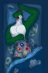  2016 anthro armpits bed biceps boxers_(clothing) clothing dark driving_signals herseio jedader male mario_bros muscular muscular_male nintendo open_mouth scalie sleeping solo underwear video_games yoshi yoshi&#039;s_island 