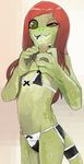  ambiguous_gender bikini cellphone clothing forked_tongue holding_object liteu lizard looking_at_viewer one_eye_closed phone reptile scalie selfie swimsuit tongue tongue_out wink 