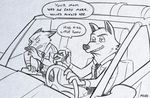  canine car dialogue disney mammal mistermead monochrome nick_wilde vehicle wolf zootopia 