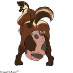  2016 animal_genitalia animal_penis anthro anus balls big_balls big_breasts big_butt black_nose breasts brown_fur brown_hair butt cum cum_in_pussy cum_inside cum_on_penis drmellbourne equine_penis fur hair hand_on_butt herm hi_res huge_balls hyper hyper_balls hyper_penis intersex mammal mustelid nude open_mouth penetration penis plump_labia pussy rear_view self_fuck side_boob simple_background solo spotted_penis teeth tongue vaginal vaginal_penetration vein white_background wolverine 