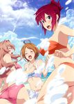  ass bikini cameltoe erect_nipples feet gun iida_nana koumi_haruka rail_wars! sakurai_aoi_(rail_wars!) swimsuits underboob 