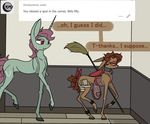  ... apron ask_blog bruised clothing collar cutie_mark dialogue equine female horn mammal my_little_pony omnipresentcrayon text unicorn 