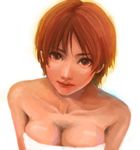  1girl artist_request breasts female gantz looking_at_viewer shiny shiny_skin short_hair solo upper_body white_background 