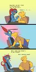  &lt;3 2016 alphys arm_wrestling blush dialogue duo english_text eye_patch eyewear fangs female female/female fish glasses kissing marine omny87 reptile scalie sharp_teeth slit_pupils teeth text undertale undyne video_games 