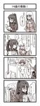  4koma :&gt; blush breasts comic glasses greyscale hair_ribbon hand_on_hip hattori_shizuka heart highres long_hair medium_breasts military military_uniform miyafuji_yoshika monochrome multiple_girls nipples nude perrine_h_clostermann petsematary photo_(object) ponytail ribbon strike_witches sweatdrop translated uniform world_witches_series 