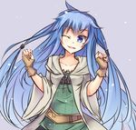  blue_eyes blue_hair breasts duel_monster eria highres long_hair shintani_tsushiya skirt small_breasts solo yuu-gi-ou 
