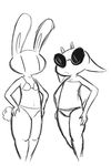  anthro bikini caprine clothing duo eyewear goat lagomorph mammal nan_(nq) panties rabbit ruby_(rq) shirt sunglasses swimsuit underwear yattermang 