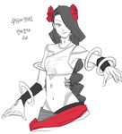  1girl alani alien battleborn black_hair female fish_girl flower hair_flowers long_hair smile solo webbed_hands 