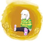  anthro asriel_dreemurr clothed clothing crying dreemurr flower narija plant tears undertale video_games 