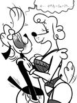  anthro big_breasts black_and_white blush bow breasts canine clothing dialogue disney dog duo english_text eyelashes female female/female hair lingerie mammal monochrome poodle saliva saliva_string smile speech_bubble sweat tailwag text topsy unknown_artist 