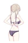  adjusting_bra adjusting_clothes ass back bad_id bad_pixiv_id blonde_hair bra braid cnm cropped_legs dressing facing_away from_behind graf_zeppelin_(kantai_collection) kantai_collection lace lace-trimmed_bra lace-trimmed_panties long_hair panties purple_bra purple_panties sidelocks simple_background solo standing tied_hair transparent_back_bra transparent_back_panties twin_braids underwear underwear_only white_background 