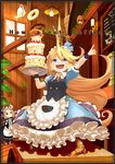  :3 :d animal_hat apron armor armored_boots bangs blonde_hair blue_eyes blush boots brown_hair cake candle chalkboard charlotta_fenia collared_shirt cover cover_page crown cup doughnut dress english food frilled_apron frills fruit granblue_fantasy hat holding indoors kettle legs_apart light looking_at_another maid_headdress multiple_girls o_(rakkasei) open_mouth outstretched_arm petticoat plant pointing pointy_ears potted_plant puffy_short_sleeves puffy_sleeves shirt short_sleeves smile standing strawberry strawberry_shortcake swept_bangs teacup tray v-shaped_eyebrows waist_apron waitress window wing_collar wooden_floor wooden_wall wrist_cuffs 