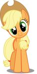  applejack_(mlp) blonde_hair dashiesparkle earth_pony equine female feral friendship_is_magic fur green_eyes hair hat horse looking_at_viewer mammal my_little_pony pony smile solo 
