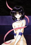  1girl bishoujo_senshi_sailor_moon black_hair breasts convenient_censoring female magical_girl nude sailor_saturn short_hair small_breasts solo tagme tomoe_hotaru 