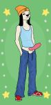  animal_genitalia animal_penis big_penis canine canine_penis clothing dog hat himerosthegod knot looking_at_viewer male mammal parappa parappa_the_rapper penis pink_penis precum shirt simple_background solo sweatpants tank_top video_games 