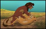  animal_genitalia anus balls cum detailed_background disney duo erection feline female feral feral_on_feral fur hi_res kaion kiara kovu lion lying male male/female mammal penetration penis sex the_lion_king 