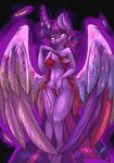  2016 anthro anthrofied black_background blood blue_feathers breasts english_text equine feathered_wings feathers female friendship_is_magic fur hair hi_res horn long_hair looking_at_viewer mammal multicolored_feathers multicolored_hair my_little_pony navel nude ogaraorcynder paint paintbrush purple_eyes purple_feathers purple_fur purple_hair red_feathers simple_background solo text twilight_sparkle_(mlp) two_tone_hair watermark wide_hips winged_unicorn wings yellow_feathers 