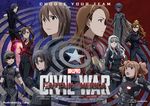  armor arrow black_hair black_panther_(marvel) black_widow bodysuit bow_(weapon) brown_eyes brown_hair captain_america captain_america_civil_war character_request commentary_request drawing_bow futami_mami hagiwara_yukiho hawkeye_(marvel) holding holding_bow_(weapon) holding_weapon idolmaster idolmaster_(classic) idolmaster_cinderella_girls idolmaster_dearly_stars idolmaster_one_for_all iron_man kikuchi_makoto left-handed leon_(idolmaster) long_hair marvel minase_iori miura_azusa mizutani_eri movie_poster multiple_girls open_mouth parody power_armor scarlet_witch shijou_takane short_hair takatsuki_yayoi taku1122 the_falcon vision_(marvel) war_machine weapon 