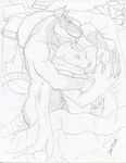  anthro bakuryu_the_mole bed bloody_roar book claws crossover cuddling dudebulge duo facial_hair high-angle_view interlocked_fingers lying male male/male mammal mole monochrome mostly_nude navel nude on_bed on_side pencil_(artwork) pillow rat rodent scarf signature splinter spooning teenage_mutant_ninja_turtles traditional_media_(artwork) under_covers whiskers 