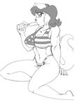  2016 anthro big_breasts breasts cat cleavage clothed clothing felina_feral feline female mammal skimpy solo swat_kats under_boob yawg 