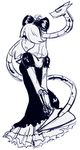  1girl dress hair_down hair_over_one_eye leviathan_(skullgirls) skullgirls solo squigly_(skullgirls) stitched_mouth zombie 