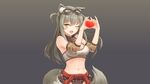  anidante animal_ears bra goggles gradient gray_hair green_eyes heart lily_(lost_pause) navel original photoshop tail underwear wink 