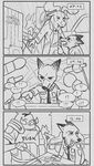  2016 antlers canine clothed clothing comic disney fox fur horn male mammal mistermead monochrome nick_wilde police_uniform uniform zootopia 