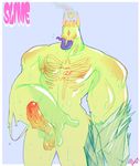  balls bone creepy crystal dipping erection goo long_tongue male monster muscular nipples not_furry penis skull slime solo tongue tongue_out vein veiny_penis 