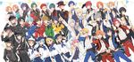  6+boys akatsuki_(ensemble_stars!) akehoshi_subaru aoi_hinata aoi_yuuta aqua_hair bad_id bad_pixiv_id black_hair blonde_hair brothers dark_skin dark_skinned_male ensemble_stars! epaulettes eunram everyone fine_(ensemble_stars!) fingerless_gloves flag fur_trim fushimi_yuzuru glasses gloves grey_hair hakaze_kaoru hasumi_keito hat hibiki_wataru hidaka_hokuto highres himemiya_touri idol isara_mao itsuki_shu jacket japanese_clothes kagehira_mika kanzaki_souma kiryuu_kurou knights_(ensemble_stars!) leather leather_jacket male_focus mashiro_tomoya morisawa_chiaki multiple_boys nagumo_tetora narukami_arashi nito_nazuna oogami_koga orange_hair otogari_adonis pink_hair plaid purple_hair rabbits_(ensemble_stars!) red_hair ryuuseitai sailor sailor_collar sailor_hat sakuma_rei_(ensemble_stars!) sakuma_ritsu sena_izumi_(ensemble_stars!) sengoku_shinobu shinkai_kanata shino_hajime siblings sidelocks silver_hair string_of_flags suou_tsukasa takamine_midori tenma_mitsuru tenshouin_eichi trickstar tsukinaga_leo twins undead_(ensemble_stars!) valkyrie_(ensemble_stars!) yuuki_makoto_(ensemble_stars!) 