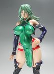  1girl bare_shoulders breasts female figure green_hair lamia_loveless large_breasts long_hair photo simple_background solo super_robot_wars super_robot_wars_original_generation 