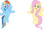  aethon056_(artist) blue_feathers cutie_mark equine feathered_wings feathers female feral fluttershy_(mlp) friendship_is_magic hair horse kissing long_hair mammal multicolored_hair my_little_pony pegasus pink_hair pony rainbow_dash_(mlp) rainbow_hair wings yellow_feathers 