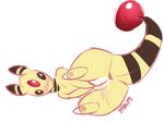  ampharos anus black_eyes blush female feral looking_at_viewer lying maim masturbation nintendo on_side orb pok&eacute;mon pussy pussy_juice simple_background solo text thick_tail thick_thighs vaginal vaginal_masturbation video_games white_background yellow_skin 