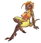  anthro avian beak bird breasts claws feathers female firecrest flamecrest helaviskrew horn invalid_color nipples not solo taiwan wings 