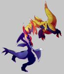  artist_request claws dragon fangs garchomp haxorus looking_at_viewer nintendo pokemon tail 