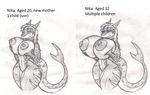  anthro areola big_breasts breasts dragon-heart english_text female fish huge_breasts hyper hyper_breasts marine mature_female monochrome navel nika_sharkeh nipple_piercing nipples piercing shark simple_background smile solo standing text thick_thighs traditional_media_(artwork) wide_hips 