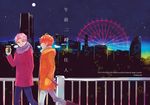  aoi_yuusuke character_name city_lights cover cover_page doujin_cover ferris_wheel full_moon idolmaster idolmaster_side-m kabuto_daigo kanaru_tabito looking_at_another male_focus moon multiple_boys night night_sky orange_hair pink_hair sky winter_clothes 