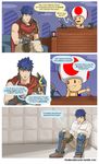  clothed clothing comic english_text fully_clothed human ike male mammal mario_bros nintendo speech_bubble straitjacket super_smash_bros text toad_(mario) tumblr video_games yayster_(artist) 