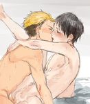  2boys ajin_(sakurai_gamon) anal black_hair blonde_hair kaito_(ajin) male_focus multicolored_hair multiple_boys nagai_kei sex yaoi 