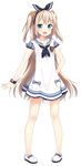  :d arm_behind_back bare_arms bare_legs blonde_hair blue_eyes blush casual dress full_body hasumi_kazaka long_hair looking_at_viewer maid_to_partita masuishi_kinoto official_art open_mouth sailor_dress scrunchie shoes short_dress short_sleeves smile solo transparent_background twintails very_long_hair wrist_scrunchie 