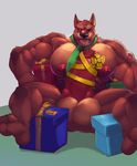  abs animal_genitalia anthro balls bamwuff belly biceps big_balls big_biceps big_penis birthday bottomless bow box brown_fur canine clothed clothing cursedmarked dog erection front_view fur getfur getfur_(artist) gift green_eyes hand_on_thigh hi_res huge_penis humanoid_penis looking_at_viewer male mammal manly mature_male muscular muscular_male necktie nipples nude one_eye_closed open_mouth partially_retracted_foreskin pecs penis presenting relaxing ribbons simple_background sitting smile solo spread_legs spreading tan_fur teeth thick_penis tongue topless uncut vein veiny_penis 
