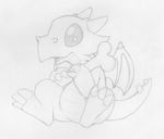  ambiguous_gender bone dragon dripping drooling featureless_crotch greyscale holding_object horn membranous_wings mizzyam monochrome open_mouth pencil_(artwork) saliva scalie sitting sketch smile spread_legs spreading traditional_media_(artwork) wings 