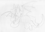 ambiguous_gender dragon featureless_crotch flying greyscale horn looking_away membranous_wings mizzyam monochrome open_mouth pencil_(artwork) scalie shoulder_bag sketch smile traditional_media_(artwork) wings 