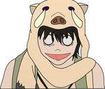 alpha_channel black_hair bust_portrait clothed clothing collar empty_eyes hair hat human humanoid ichirohiko kiobee mammal not_furry open_mouth portrait smile solo the_boy_and_the_beast tusks 