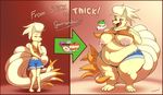  2016 3_toes absurd_res anthro anthrofied areola big_breasts breasts canine clothed clothing dawmino dipstick_tail disembodied_hand doughnut english_text fangs female food fox fur hi_res huge_breasts lactating licking licking_lips mammal midriff multi_tail multicolored_tail navel ninetales nintendo nipples open_mouth overweight pie pok&eacute;mon pok&eacute;morph red_eyes saliva solo sweat sweatdrop teeth text thick_thighs toes tongue tongue_out video_games weight_gain 