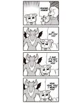  4koma :3 bkub black_and_white comic cross demon dialogue english_text female hair horn human humor male mammal monochrome poptepipic popuko priest speech_bubble text translated wings 