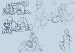  absurd_res african_wild_dog anthro blush butt canine cute dialogue dog duo erection eyes_closed fellatio female fluffy hair hi_res husky line_art looking_at_viewer lying male male/female mammal missionary_position monochrome multiple_images on_back open_mouth oral penetration sex simple_background sitting sketch small_tail tongue tongue_out vaginal veesocks 