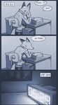  2016 anthro canine clothed clothing comic dialogue disney english_text fox fur hi_res male mammal mistermead nick_wilde police_uniform simple_background solo text uniform zootopia 