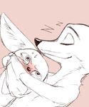  2016 anthro blush canine disney duo embarrassed eyes_closed fennec finnick fox holding_(disambiguation) liego line_art lying male mammal monochrome nick_wilde pink_background simple_background sleeping smile sound_effects sweat zootopia zzz 