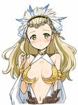  blush breasts granblue_fantasy green_eyes large_breasts long_hair looking_at_viewer petra_(granblue_fantasy) simple_background solo white_background zaxwu 